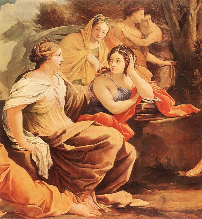 VOUET, Simon Parnassus or Apollo and the Muses (detail) china oil painting image